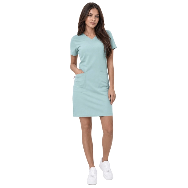 Sukienka medyczna miętowa casual premium roz. 48 – sukienka medyczna damska – odzież medyczna